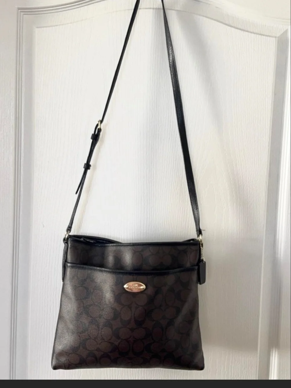 Coach Brown Signature Crossbody Bag - Brown